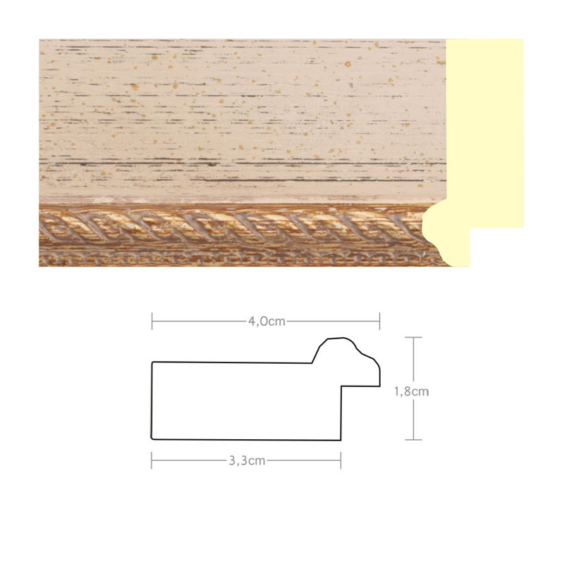 Listwa 970840 biały / złoto 40mm, cena za mb