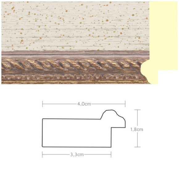 Listwa 970841 biały / złoto 40mm, cena za mb