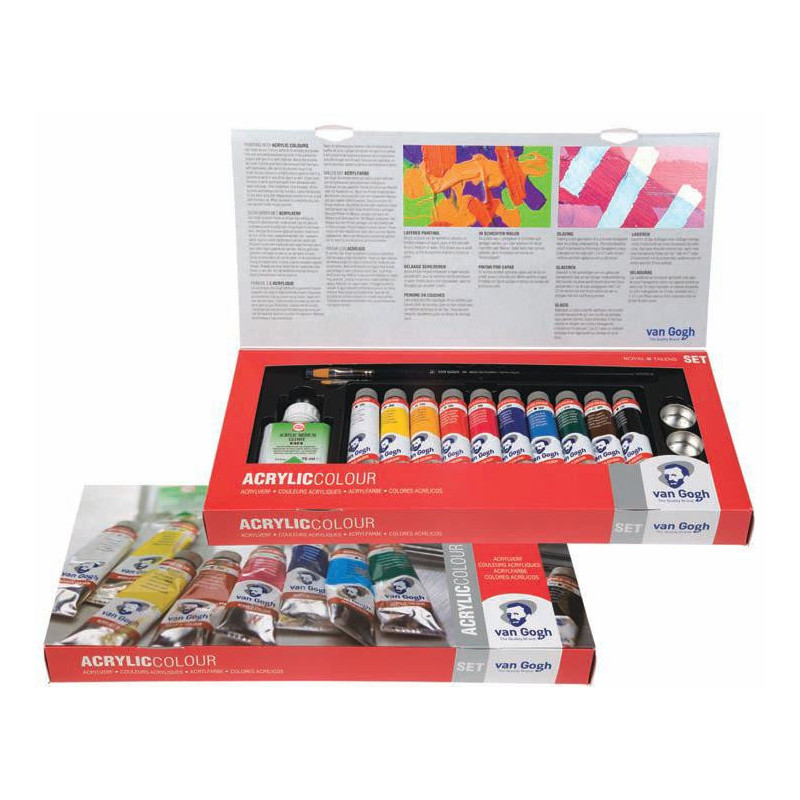 Zestaw farb akrylowych Van Gogh 10x40ml +medium + akcesoria