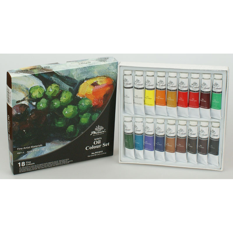 Zestaw farb olejnych Phoenix 18 kolorów po 12ml