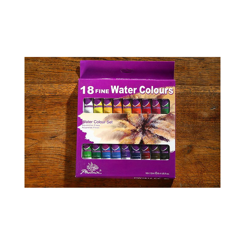 Zestaw farb akwarelowych Phoenix 18 kolorów po 12ml