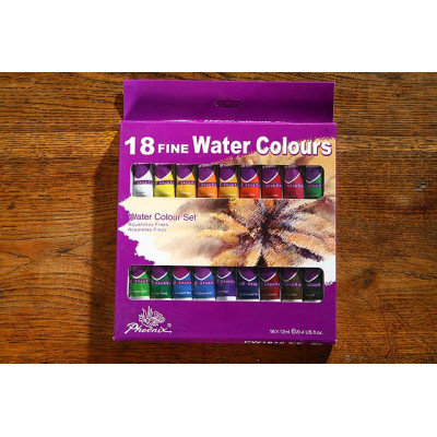 Zestaw farb akwarelowych Phoenix 18 kolorów po 12ml