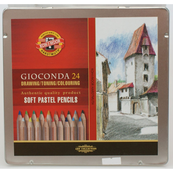 Pastele suche Gioconda 24 kolory w metalowej kasetce