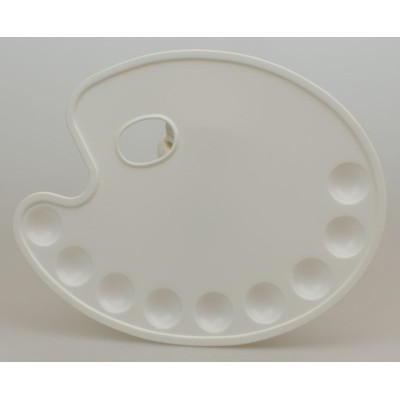 Paleta plastikowa owalna z 9 komorami 23x26cm