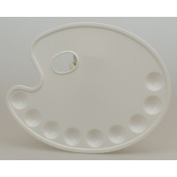 Paleta plastikowa owalna z 9 komorami 23x26cm