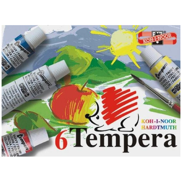 Zestaw farb temperowych Koh-i-noor 6 kolorów po 16ml