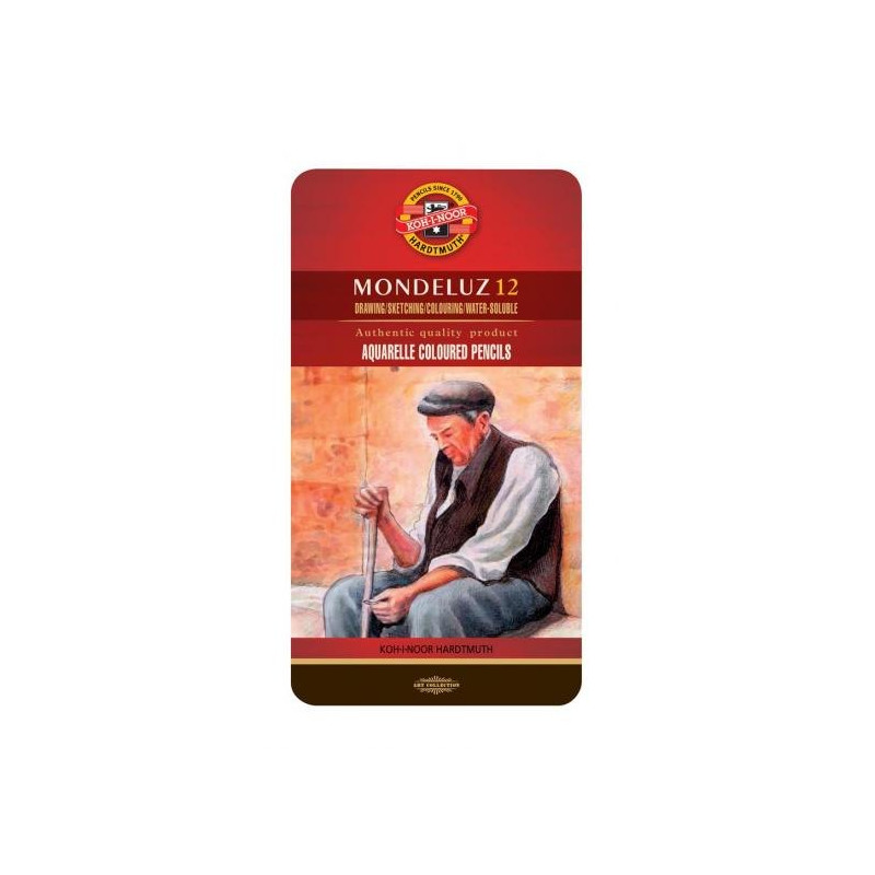 Kredki akwarelowe Mondeluz 12 kolorów, metalowa kasetka