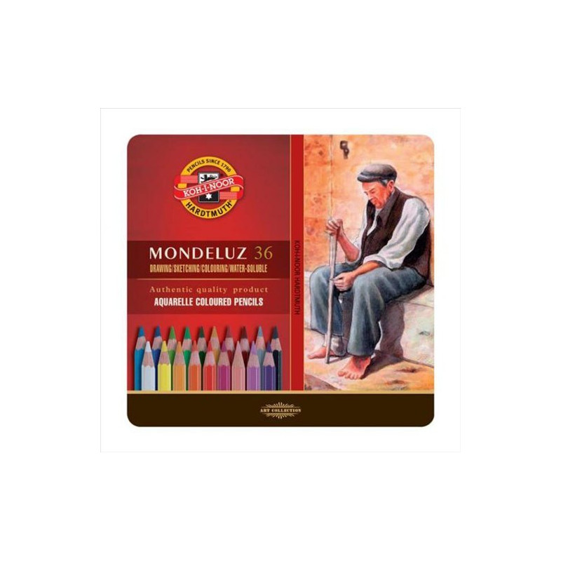 Kredki akwarelowe Mondeluz 36 kolorów, metalowa kasetka