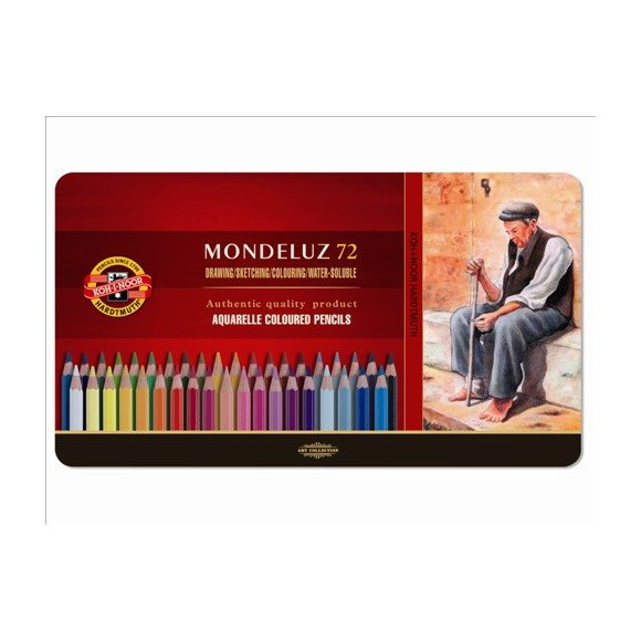Kredki akwarelowe Mondeluz 72 kolory, metalowa kasetka