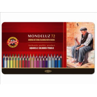 Kredki akwarelowe Mondeluz 72 kolory, metalowa kasetka