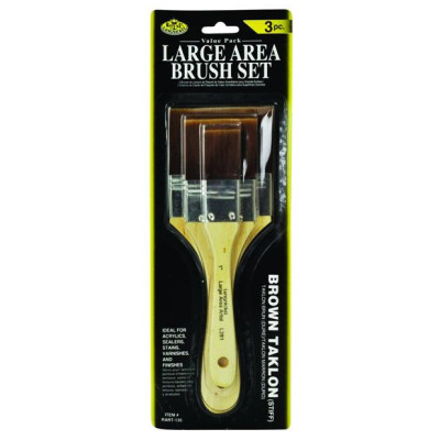 Zestaw pędzli syntetycznych, płaskich, sztywnych 3szt.