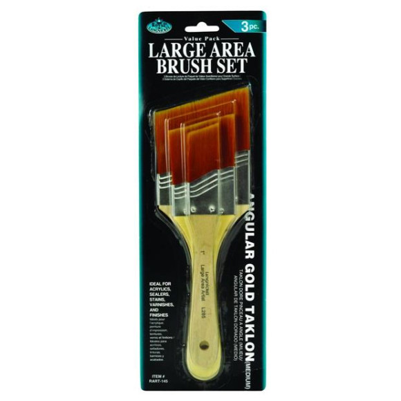 Zestaw pędzli syntetycznych, skośnych, średniotwardych 3szt.