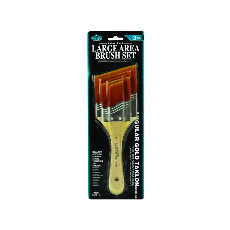 Zestaw pędzli syntetycznych, skośnych, średniotwardych 3szt.