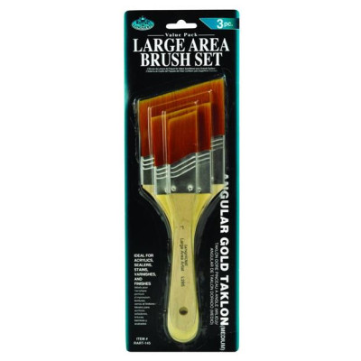 Zestaw pędzli syntetycznych, skośnych, średniotwardych 3szt.