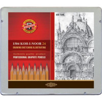 Zestaw ołówków grafitowych 1504 24szt. metalowa kasetka