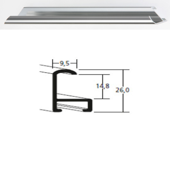 Listwa 15 003 srebrny połysk cena za mb
