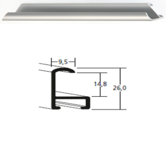 Listwa 15 004 srebrny mat cena za mb