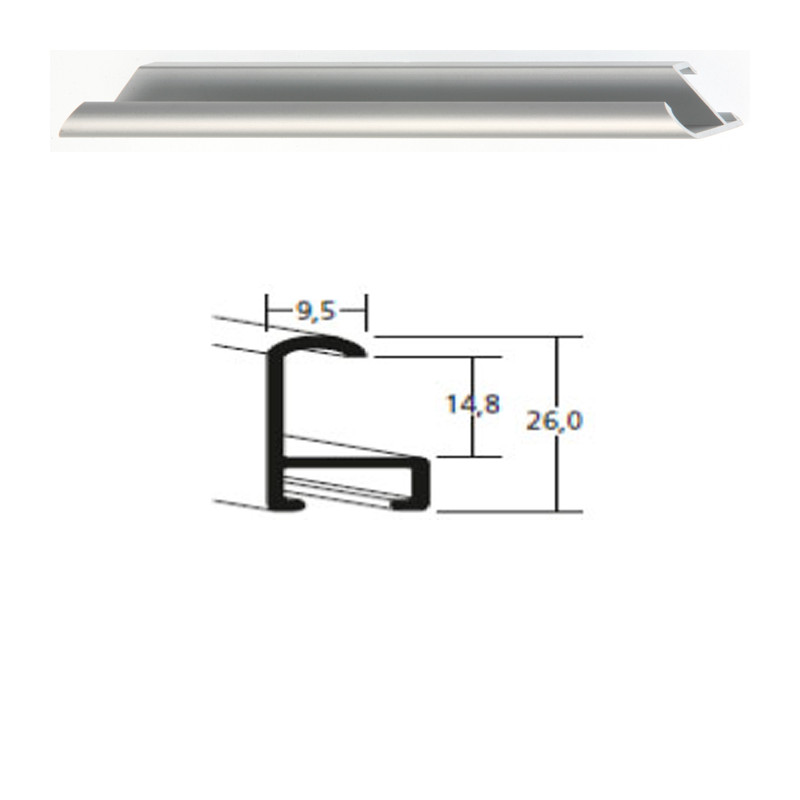 Listwa 15 004 srebrny mat cena za mb