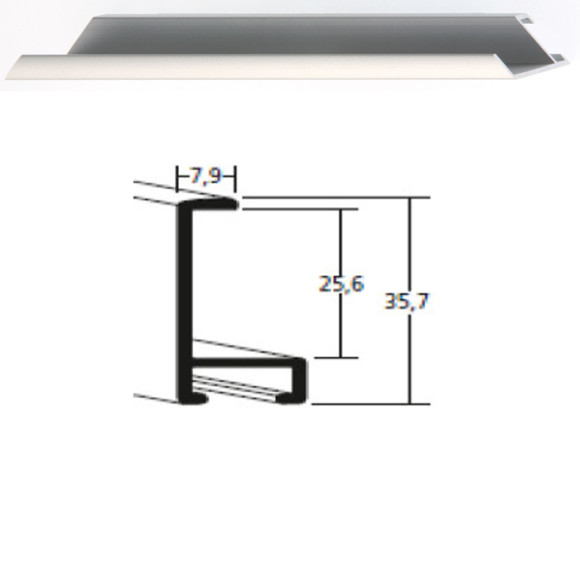 Listwa 22 004 srebrny mat cena za mb