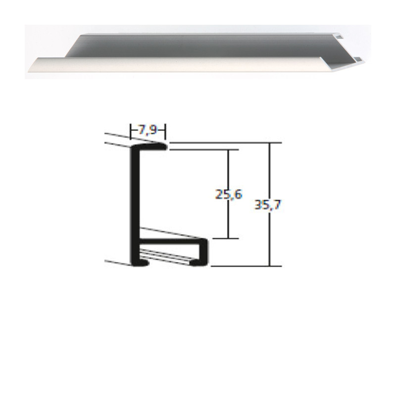 Listwa 22 004 srebrny mat cena za mb