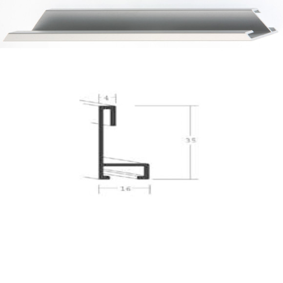 Listwa 34 004 srebrny mat cena za mb